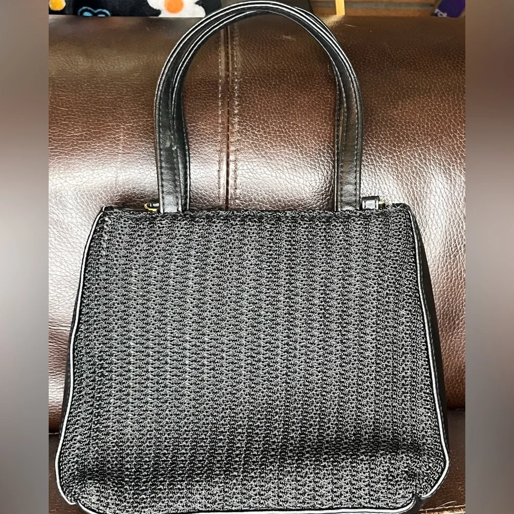 Vintage Mondani New York Handbag rayon woven satchel Shoulder Bag Purse